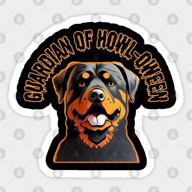 Guardian of Howl-oween. Dog, Rottweiler, Halloween Sticker by Project Charlie